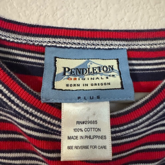 Pendleton Plus Women's Striped Short Sleeve Tee Size 2X - Picture 2 of 3